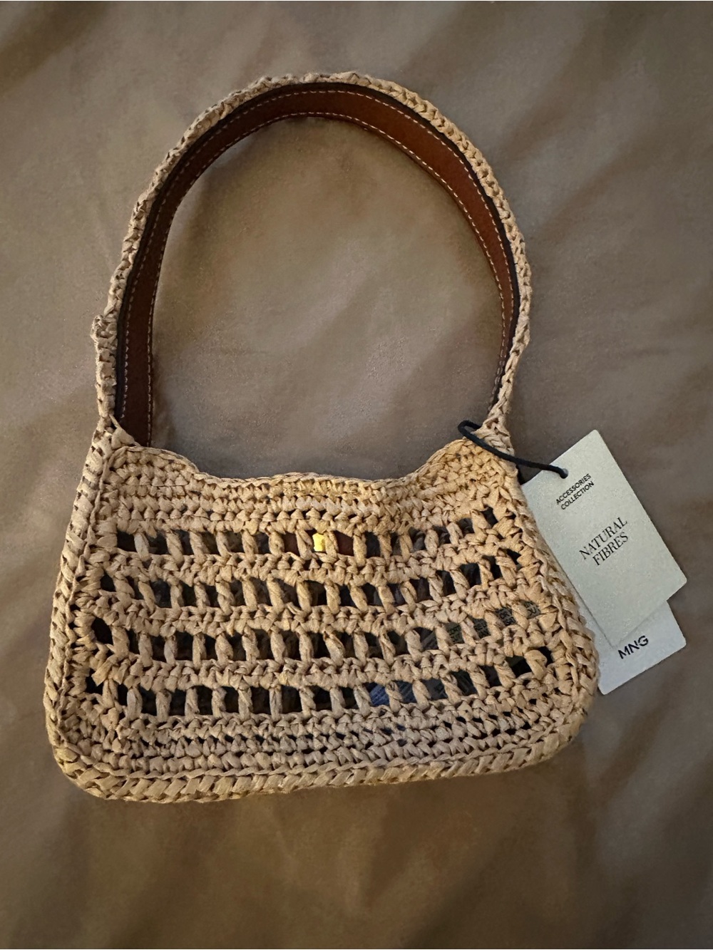 Mango Woven Straw Shoulder Bag in Natural - Picture 7 of 7